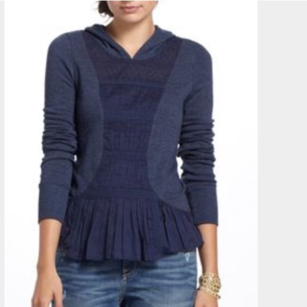 Anthropologie by Eloise Peplum Ruffle Hoodie